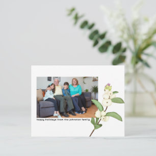 Weihnachtskarte für frische Blumenblüten - Foto Feiertagspostkarte