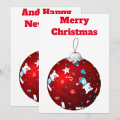 Weihnachtskarte für Frostische Ornamente Einladung (Vorne/Hinten)