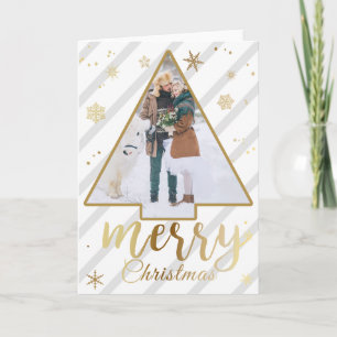 Weihnachtskarte für Gold und Strip Foto Feiertagskarte