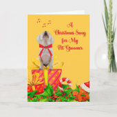 Weihnachtskarte für Haustier Groomer mit weißem Hu Karte (Vorderseite)