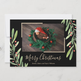 Weihnachtskarte für Heilige Fotos und Berries Feiertagskarte