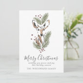 Weihnachtskarte für Hirsche Feiertagskarte (Stehend Vorderseite)