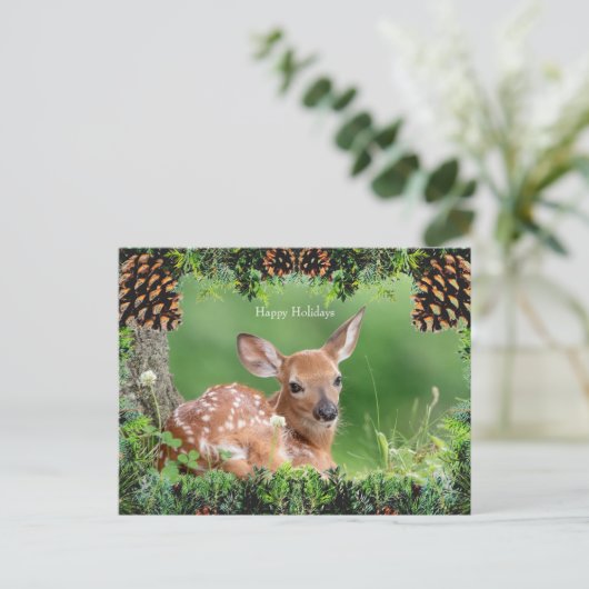 Weihnachtskarte für Hirsche Feiertagspostkarte (Stehend Vorderseite)
