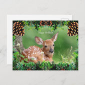 Weihnachtskarte für Hirsche Feiertagspostkarte (Vorne/Hinten)