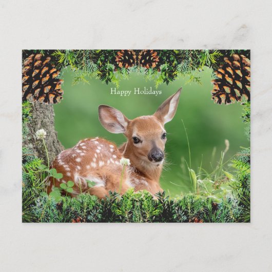 Weihnachtskarte für Hirsche Feiertagspostkarte (Vorderseite)