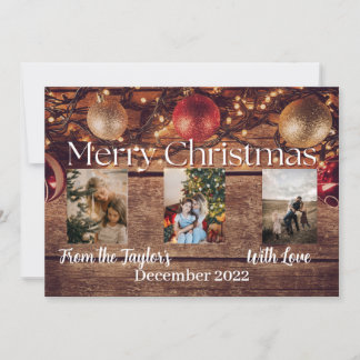 Weihnachtskarte für Holz im Hintergrund Feiertagskarte