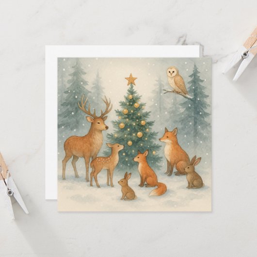 Weihnachtskarte für Holz Karte (Vorderseite/Rückseite Beispiel)