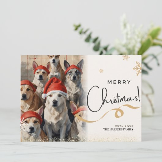 Weihnachtskarte für Hunde Feiertagskarte (Stehend Vorderseite)