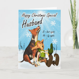 Weihnachtskarte für Hundemann schweigend Feiertagskarte