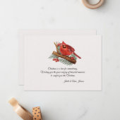 Weihnachtskarte für Kardinal Mitteilungskarte (Vorderseite/Rückseite Beispiel)