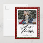 Weihnachtskarte für Karierten Foto Feiertagspostkarte (Vorne/Hinten)