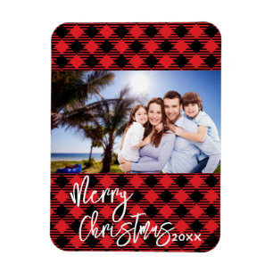 Weihnachtskarte für kariertes Foto - Bildmotiv-Sak Magnet