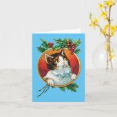 Weihnachtskarte für Katzen Karte (Gelbe Blume)