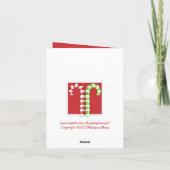 Weihnachtskarte für Kerzen, rot-grün Feiertagskarte (Rückseite)