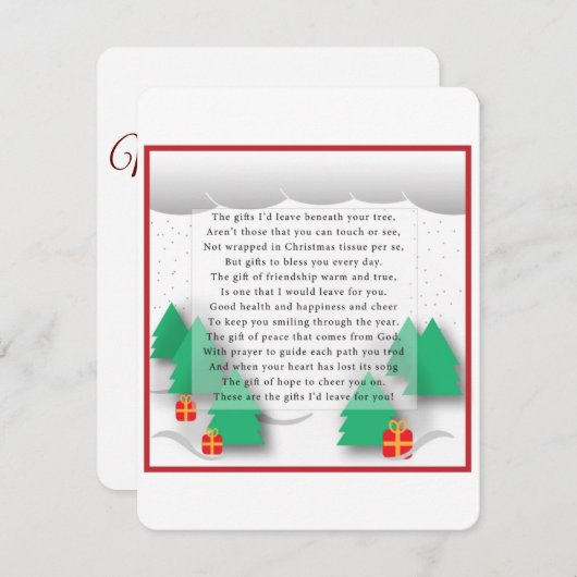 Weihnachtskarte für Kinder Feiertagskarte (Vorne/Hinten)