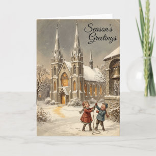 Weihnachtskarte für Kinder mit Kirchenglocken Karte