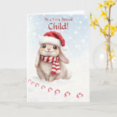 Weihnachtskarte für Kinder mit süßem Hasen im Schn Karte (Gelbe Blume)