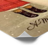 Weihnachtskarte für Kinder und Schneemann Poster (Ecke)