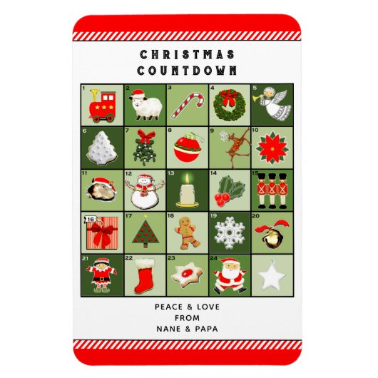 Weihnachtskarte für kreative Adventskalender Magnet (Vertikal)