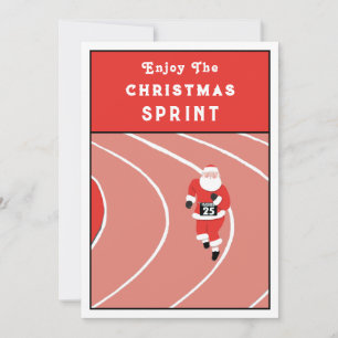 Weihnachtskarte für Läufer auf der Laufbahn