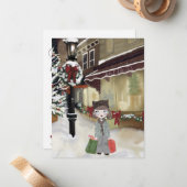 Weihnachtskarte für Mädchen Mitteilungskarte (Vorderseite/Rückseite Beispiel)