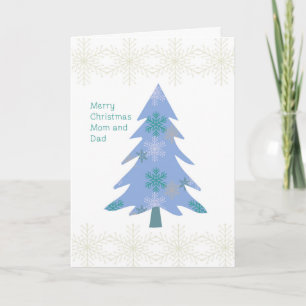 Weihnachtskarte für Mama & Vater mit Blue Tree Feiertagskarte