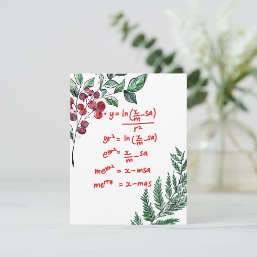 Weihnachtskarte für Mathematiker (Beeren) (Stehend Vorderseite)