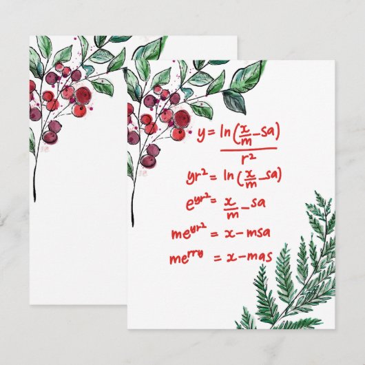Weihnachtskarte für Mathematiker (Beeren) (Vorne/Hinten)