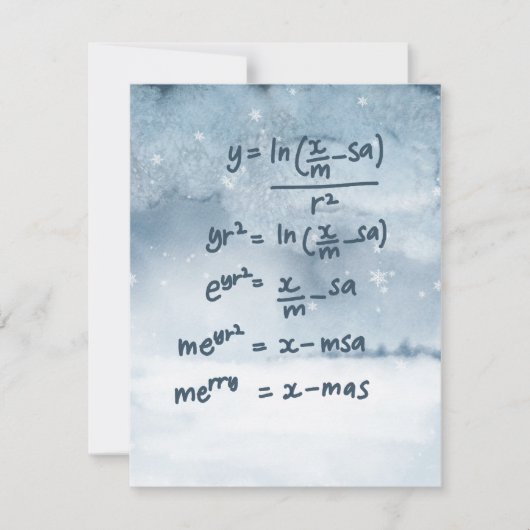 Weihnachtskarte für Mathematiker (Schneeszene) (Vorderseite)