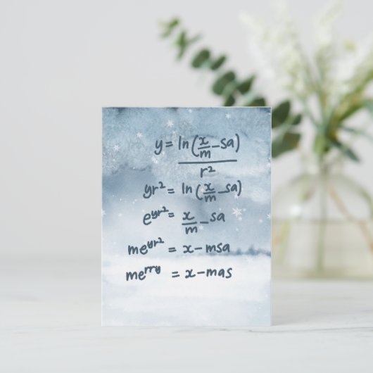 Weihnachtskarte für Mathematiker (Schneeszene) (Stehend Vorderseite)