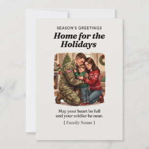 Weihnachtskarte für Militärangehörige: Zu Hause an Feiertagskarte