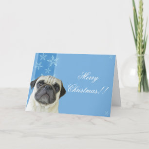 Weihnachtskarte für Mops Feiertagskarte