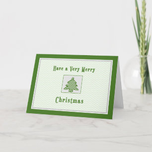 Weihnachtskarte für Nachbarn Chevron Streifen Baum Feiertagskarte