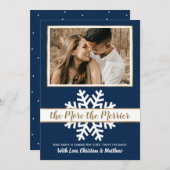 Weihnachtskarte für Navy-Foto-Schwangerschaft Ankündigung (Vorne/Hinten)