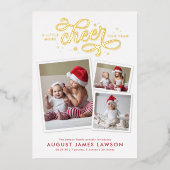 Weihnachtskarte für Neugeborene Folien Feiertagskarte (Vorderseite)