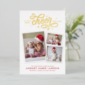 Weihnachtskarte für Neugeborene Folien Feiertagskarte (Stehend vorne)