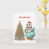 Weihnachtskarte für niedliche Hühner Karte (Gelbe Blume)