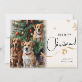 Weihnachtskarte für niedliche Hunde Feiertagskarte