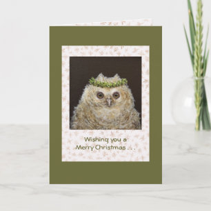 Weihnachtskarte für Owlet und Taube Feiertagskarte