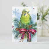 Weihnachtskarte für Parakeet und Weihnachtsfeierta Dankeskarte (Stehend Vorderseite)