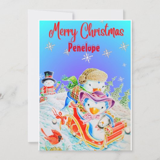 Weihnachtskarte für personalisierte Kinder Feiertagskarte (Vorderseite)