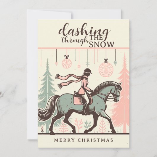 Weihnachtskarte für Pferde Einladung (Vorderseite)