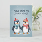 Weihnachtskarte für Pinguin-Freunde Einladung (Stehend Vorderseite)