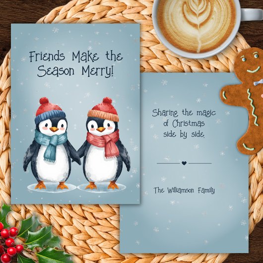 Weihnachtskarte für Pinguin-Freunde Einladung