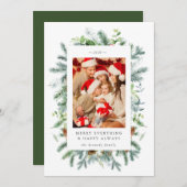 Weihnachtskarte für Pinien und Foto Feiertagskarte (Vorne/Hinten)