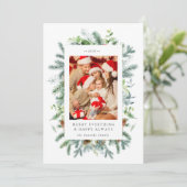 Weihnachtskarte für Pinien und Foto Feiertagskarte (Stehend Vorderseite)