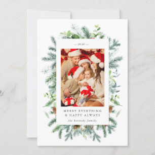 Weihnachtskarte für Pinien und Foto Feiertagskarte