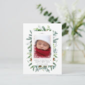 Weihnachtskarte für Pinien und Foto Feiertagspostkarte (Stehend Vorderseite)