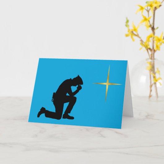Weihnachtskarte für Polizist Silhouette Karte (Gelbe Blume)