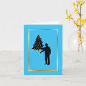 Weihnachtskarte für Polizist und Silhouette Karte (Gelbe Blume)